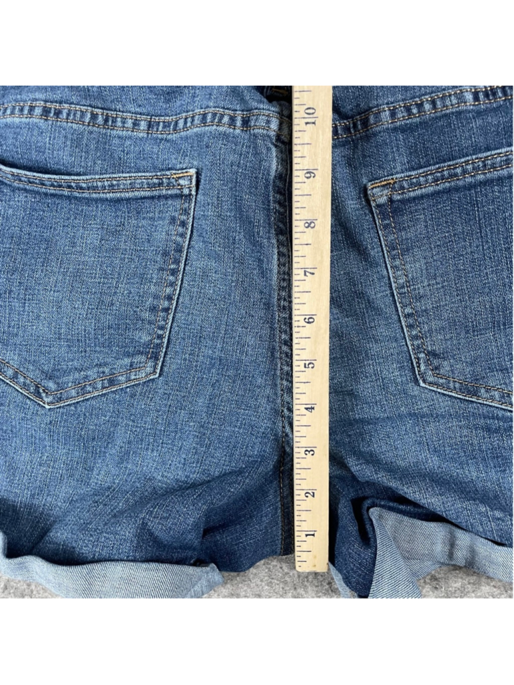 Size 16 Maternity Sonoma Denim Short Overalls Blue Cuffed Stretch Shortalls - Picture 14 of 16